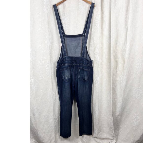 Free People Milo distressed denim overalls exposed back bodycon cowgirl boho 31 - Picture 5 of 9